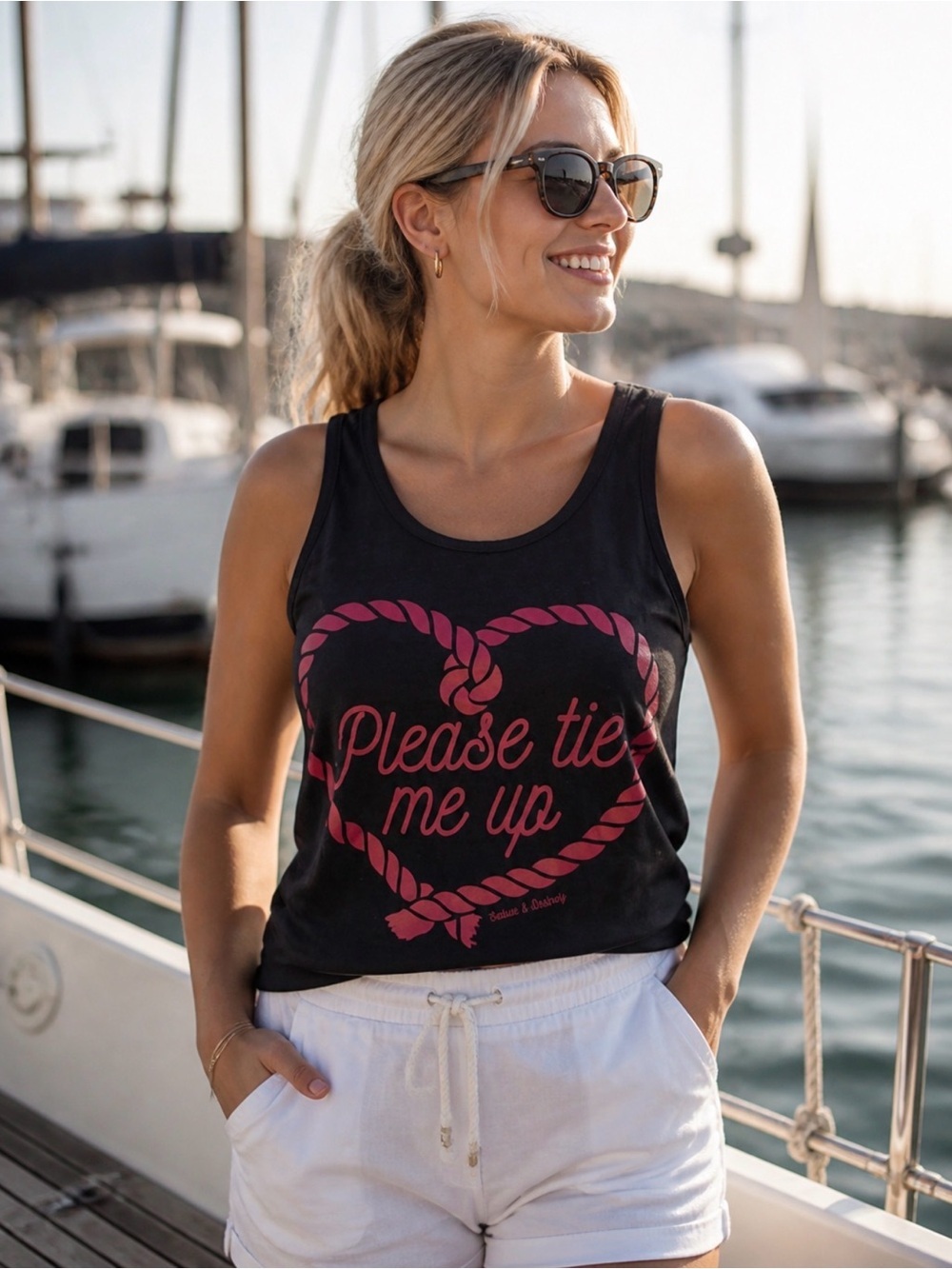 Seduce & Destroy “Please Tie Me Up” Graphic Racerback Tank Top – Women’s XL
